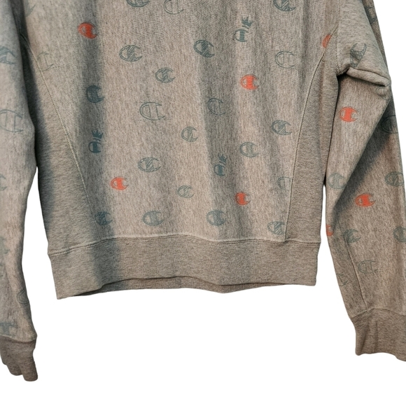 Champion reverse weave gray  long-sleeve pull-on crew-neck sweater - Picture 2 of 8